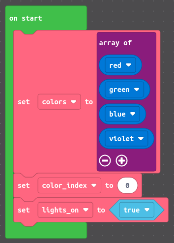 CircuitPlayground Bluefruit simulator array
