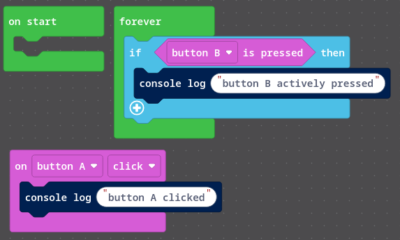 CircuitPlayground Bluefruit simulator buttons