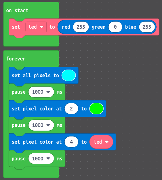 CircuitPlayground Bluefruit simulator LED