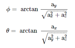 roll and pitch angles